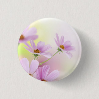 Personalise Image & Pink Flower Watercolor 3 Cm Round Badge