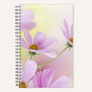 Personalise Image & Pink Flower Watercolor Notebook