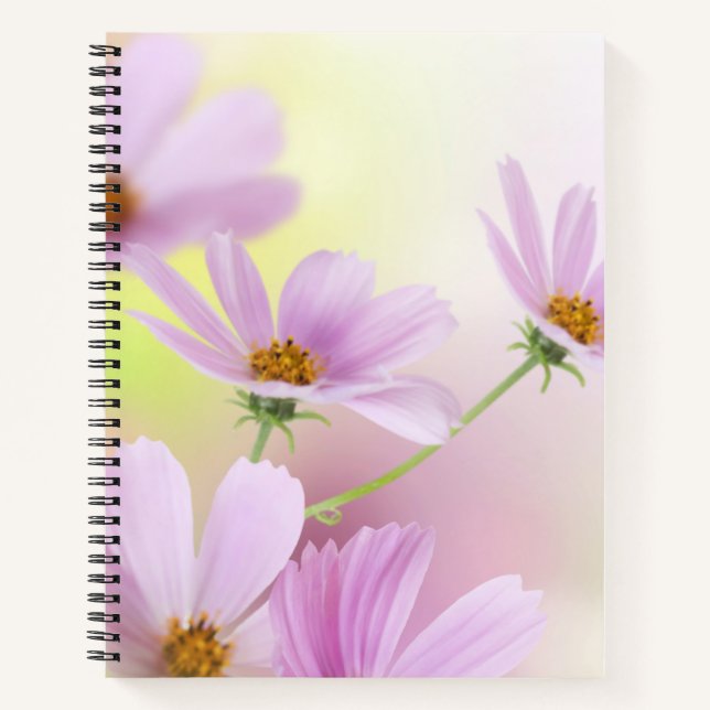 Personalise Image & Pink Flower Watercolor Notebook (Front)