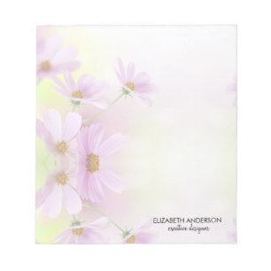 Personalise Image & Pink Flower Watercolor Notepad