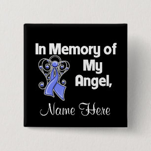 Personalise In Memory Angel Oesophageal Cancer 15 Cm Square Badge