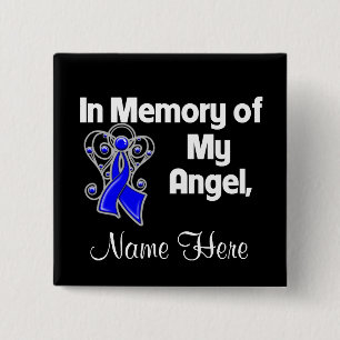 Personalise In Memory of My Angel Colon Cancer 15 Cm Square Badge