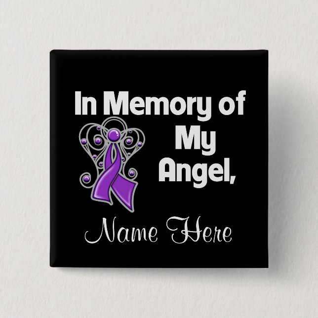 Personalise In Memory of My Angel Leiomyosarcoma 15 Cm Square Badge (Front)