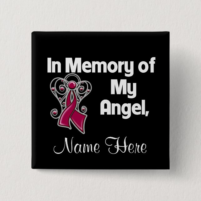 Personalise In Memory of My Angel Multiple Myeloma 15 Cm Square Badge (Front)
