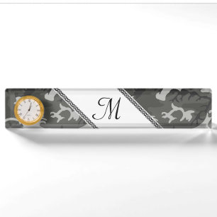 Personalise Information Monogrammed Camouflage Art Nameplate
