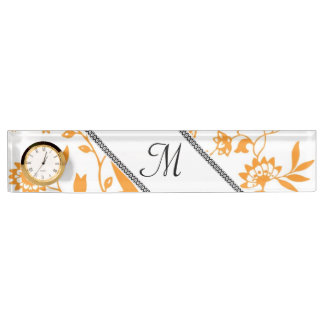 Personalise Information Monogrammed Leaf Vines Art Nameplate