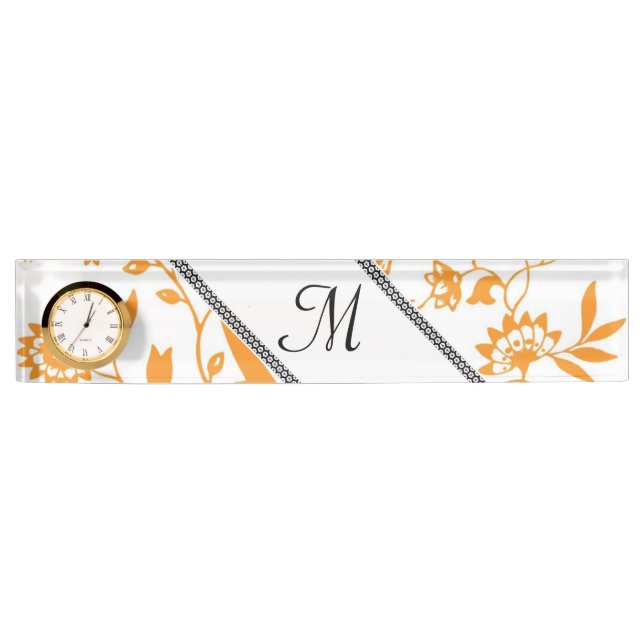 Personalise Information Monogrammed Leaf Vines Art Nameplate (Front)