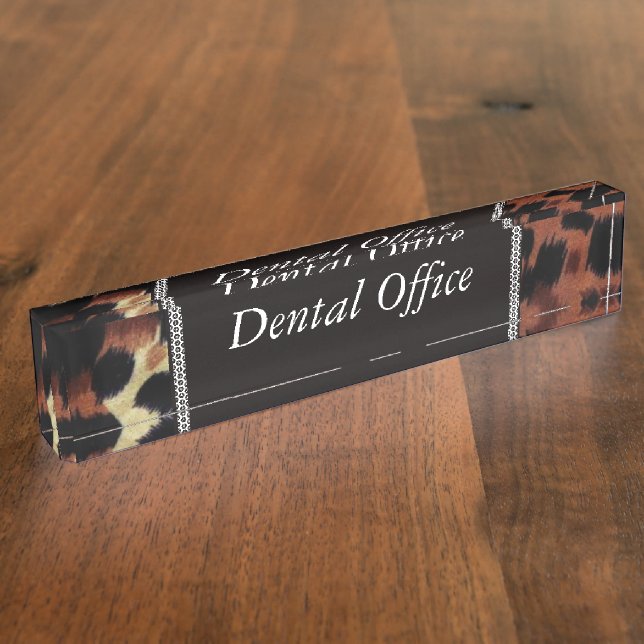 Personalise Information Pattern Animal Name Safari Nameplate (Side)