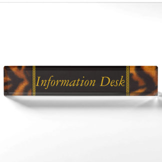 Personalise Information Pattern Tiger Stripes Art Nameplate