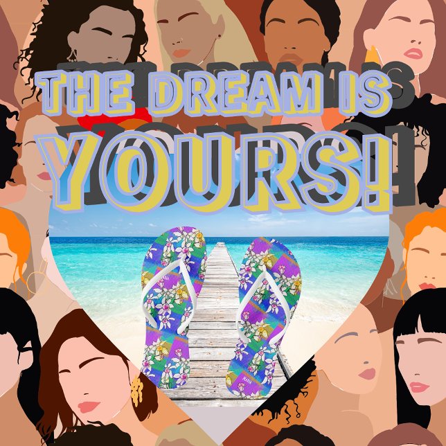 Personalise  Initial, Floral Bright Birthday Gift Jandals (Creator Uploaded)