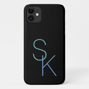 Personalise Initials, Large Letters on Black Case-Mate iPhone Case