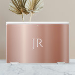 Personalise Initials, Rose Gold Metal HP Laptop Skin<br><div class="desc">Personalise with your Initials or business name. Makes a great gift for her,  him or a friend. Rose Gold metal background.</div>