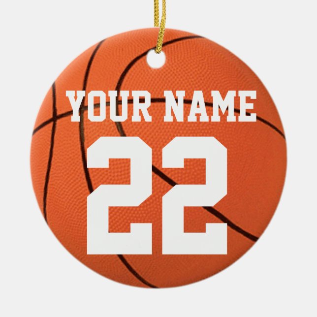 Personalise It, Basketball Ceramic Tree Decoration (Front)
