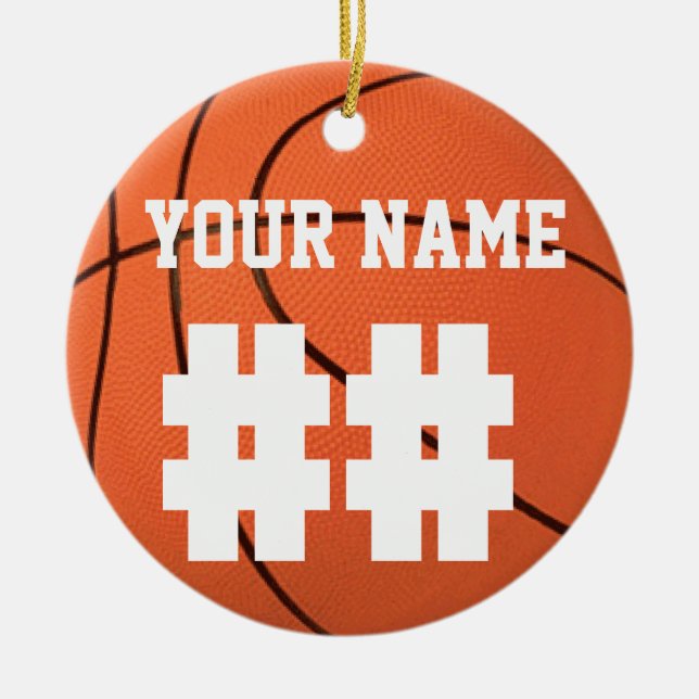 Personalise It, Basketball Ceramic Tree Decoration (Front)