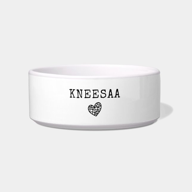 Personalise It! Geo Heart Icon & Pet Name Bowl (Front)