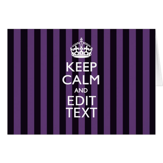 Personalise it Keep Calm Your Text Purple Stripes (Front Horizontal)