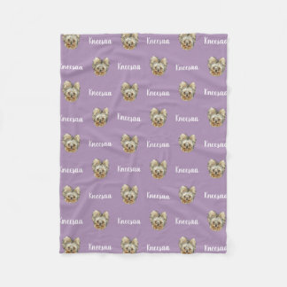 Personalise It! LAVENDER Pet Photo And Name Fleece Blanket