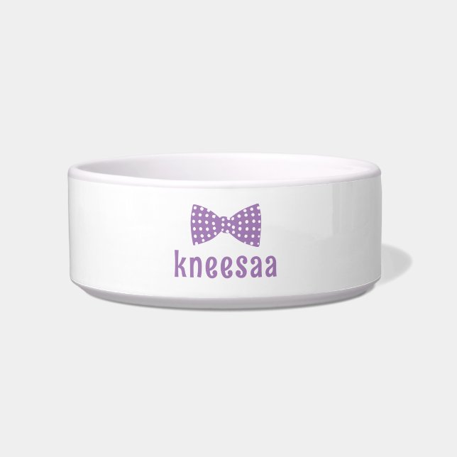 Personalise It! Pet Name Girly Bow Tie Bowl (Front)