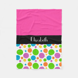 Personalise it - Polka Dot Pattern Fleece Blanket