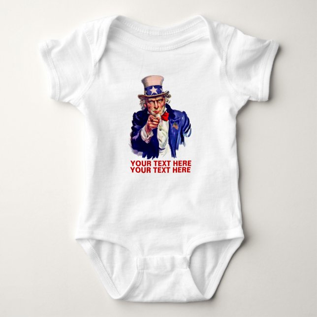Personalise It Uncle Sam Baby Bodysuit (Front)