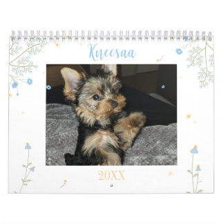 Personalise It! White Floral Pet Photo Calendar