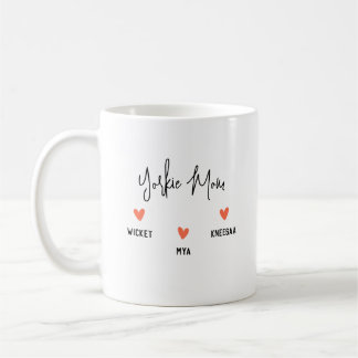 Personalise It! Yorkie Mum 3 Heart Name Coffee Mug