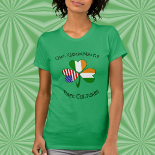 Personalise Ivory Coast Ireland USA Shamrock Women T-Shirt