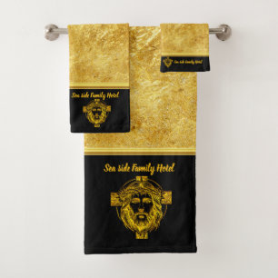 Personalise Jesus Gold Design for Coastal Comfort Bath Towel Set