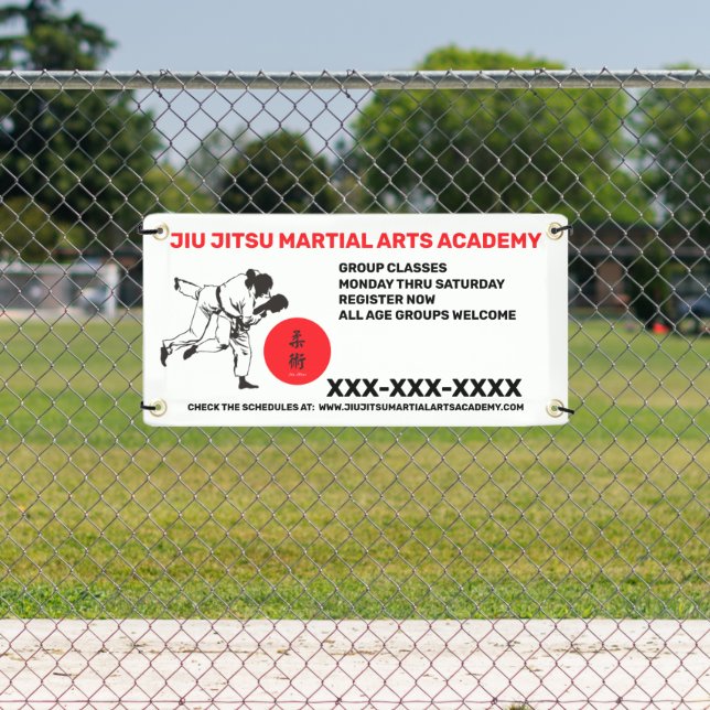 Personalise Jiu Jitsu Martial Arts School Business Banner (Insitu)