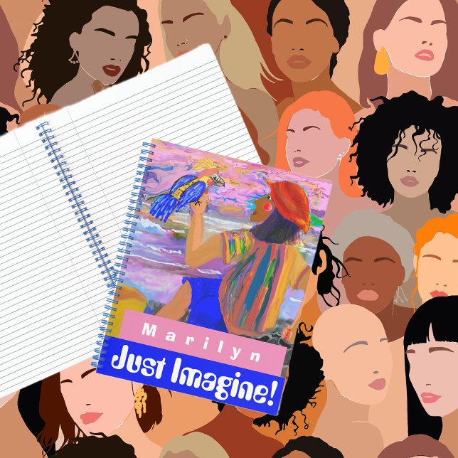 Personalise Journal Meditative Woman & Bird (Creator Uploaded)