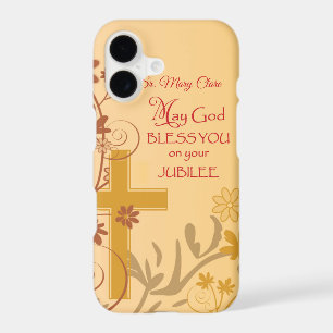 Personalise, Jubilee Anniversary Nun Cross, Swirls
