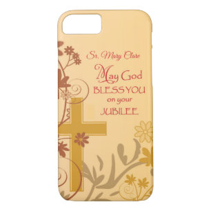 Personalise, Jubilee Anniversary Nun Cross, Swirls Case-Mate iPhone Case