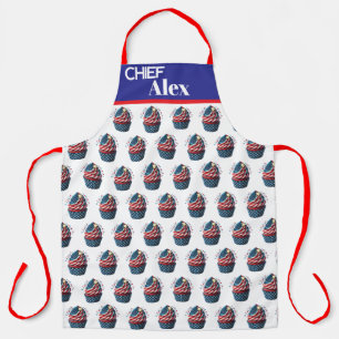Personalise July 4th Cupcakes All-Over Print Apron