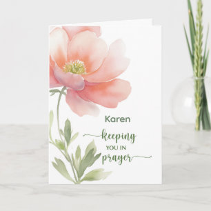 Personalise Keeping You Prayer Watercolor Flower Card