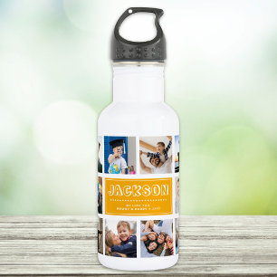Personalise Kid Child Name Instagram Photo Collage 532 Ml Water Bottle