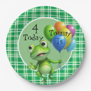 Personalise Kids Birthday Frogs  Paper Plate