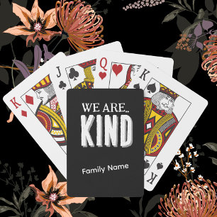 Personalise  “Kind” & Family Name B&W Game Night Playing Cards
