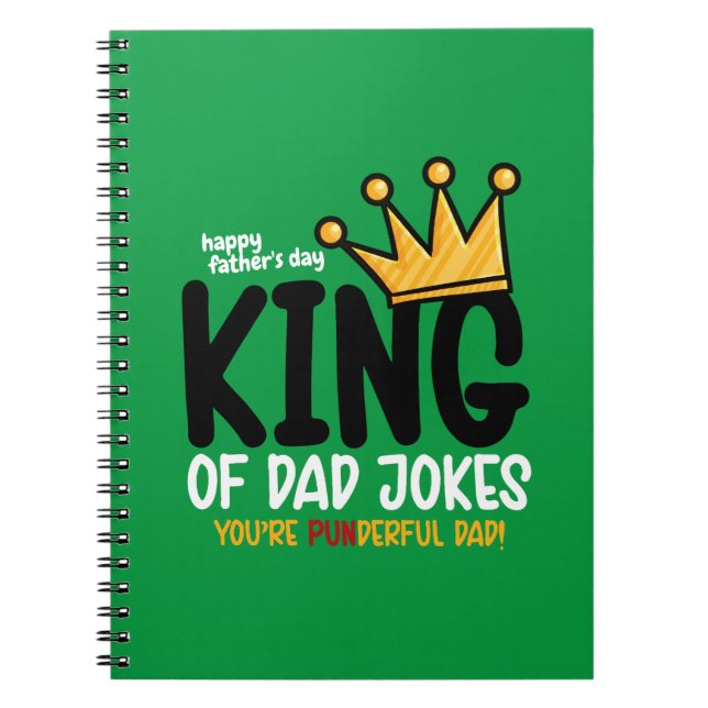 Personalise King of Dad Jokes Notebook (Front)