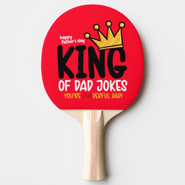 Personalise King of Dad Jokes Ping Pong Paddle (Front)