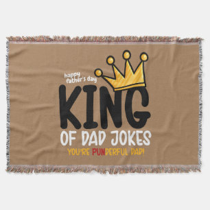 Personalise King of Dad Jokes Throw Blanket