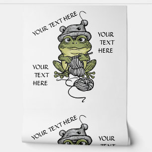 Personalise Knitting Frog Erase or Edit Text Wallpaper