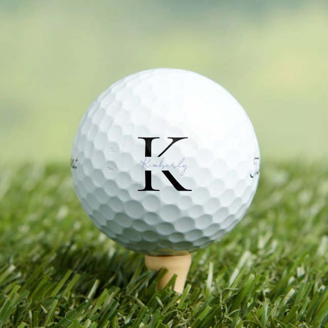 Personalise Lavender Script Titleist Pro V1 Golf Balls (Insitu Tee)