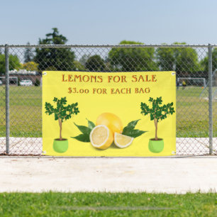 Personalise Lemons For Sale Fruit Stand Banner