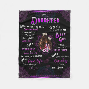 Personalise Letter To My Daughter From Mum Fleece Blanket