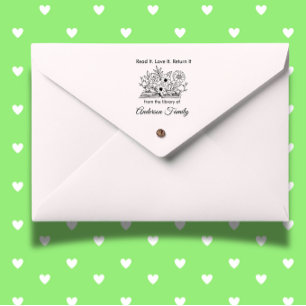 Personalise Library Return Address  Rubber Stamp