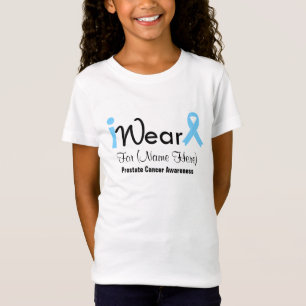 Personalise Light Blue Ribbon Prostate Cancer T-Shirt