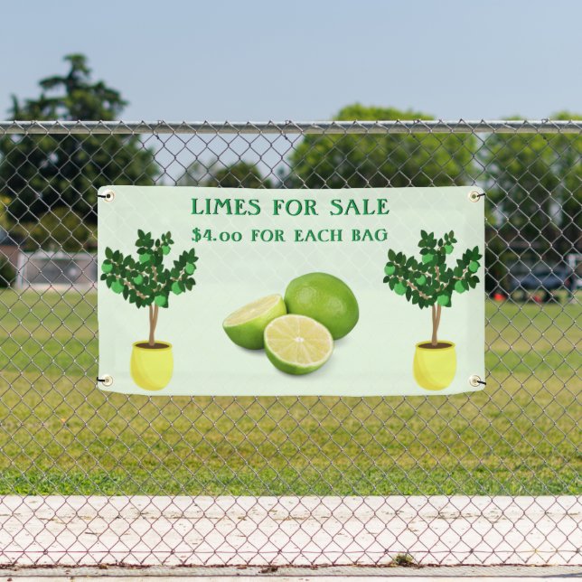 Personalise Limes For Sale Fruit Stand Banner (Insitu)