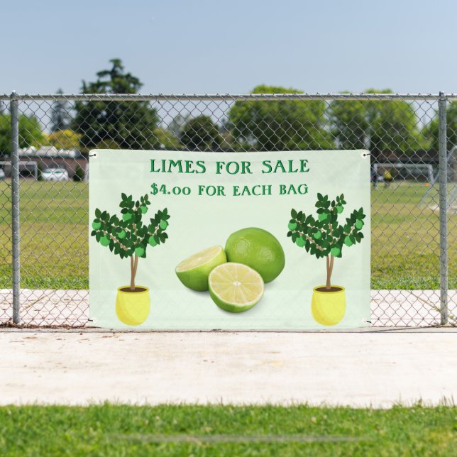 Personalise Limes For Sale Fruit Stand Banner (Insitu)