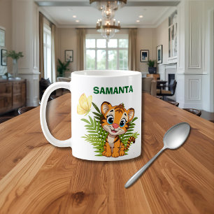  Personalise Little Tiger & Butterfly Classic Mug