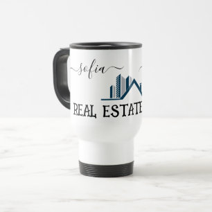 Personalise Logo Real Estate Agent Small Business Travel Mug